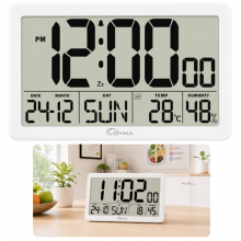 Loyka LCDBY75 Beyaz Dijital LCD Saat | Tarih, Sıcaklık ve Nem Göstergeli