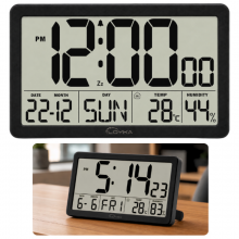 Loyka LCDSY75 Siyah Dijital LCD Saat | Tarih, Sıcaklık ve Nem Göstergeli