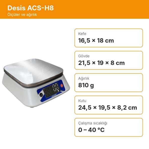 1424_7_olculer Desis ACS-H8 Ekonomik Dijital Terazi 10 kg / 0,5 g