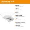 Necklife EK 3650 geniş kefeli mutfak terazisi
